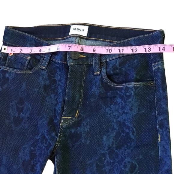 Hudson Nico Super Skinny Mid Rise Printed Jeans - Picture 2 of 6